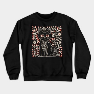 Lino Cut Cat Crewneck Sweatshirt